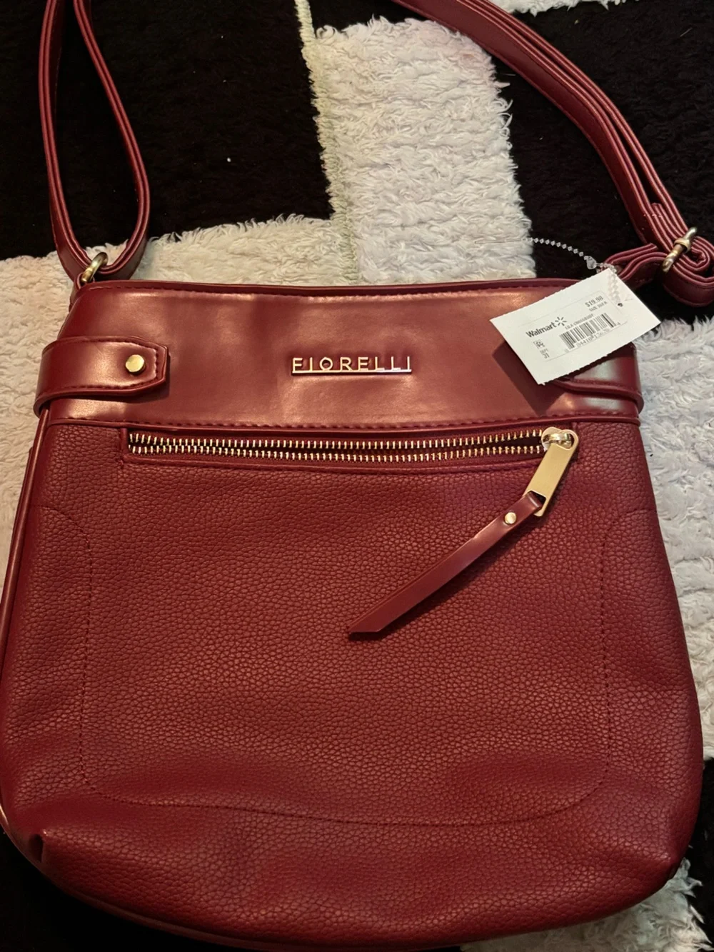 Fiorelli Red Shoulder Bag with Front Zip Pocket